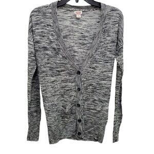 Mossimo Supply Co Women's Vintage Y2K Gray Spacedye LS Button Up Knit Cardigan S